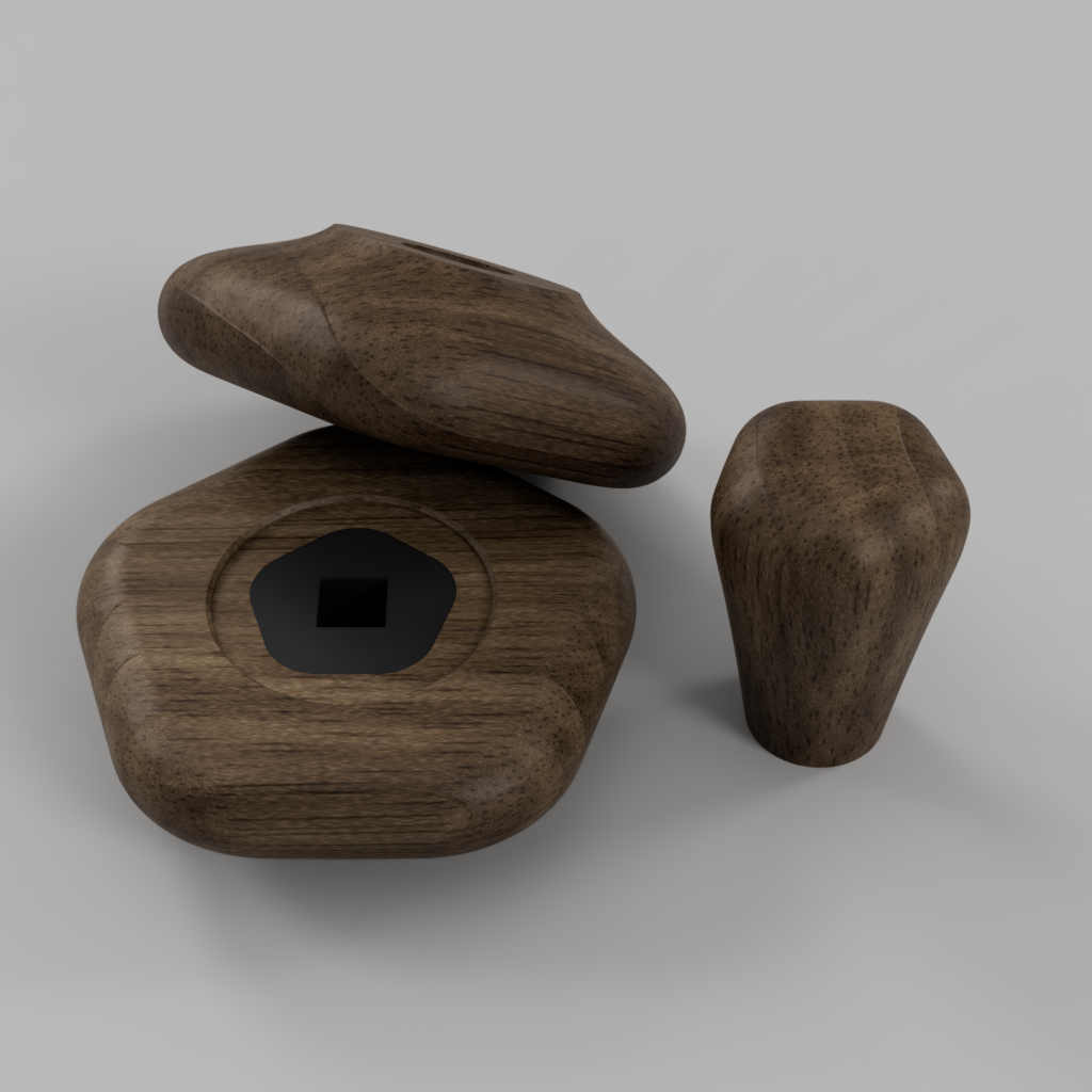 Hand-finished hardwood knob set for the ECM Classika, Mechanika and Mechanika Slim, in Dark Walnut