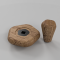 Hand-finished hardwood knob set for the ECM Classika and Classika PID, in Warm Oak