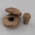Hand-finished hardwood knob set for the ECM Classika, Mechanika and Mechanika Slim, in Warm Oak