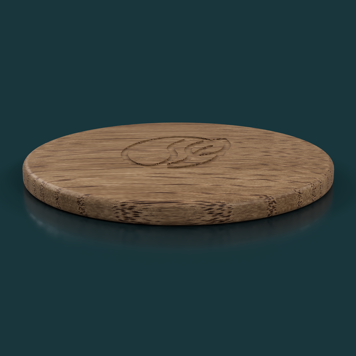 Side view of the hardwood hopper lid in Warm Oak