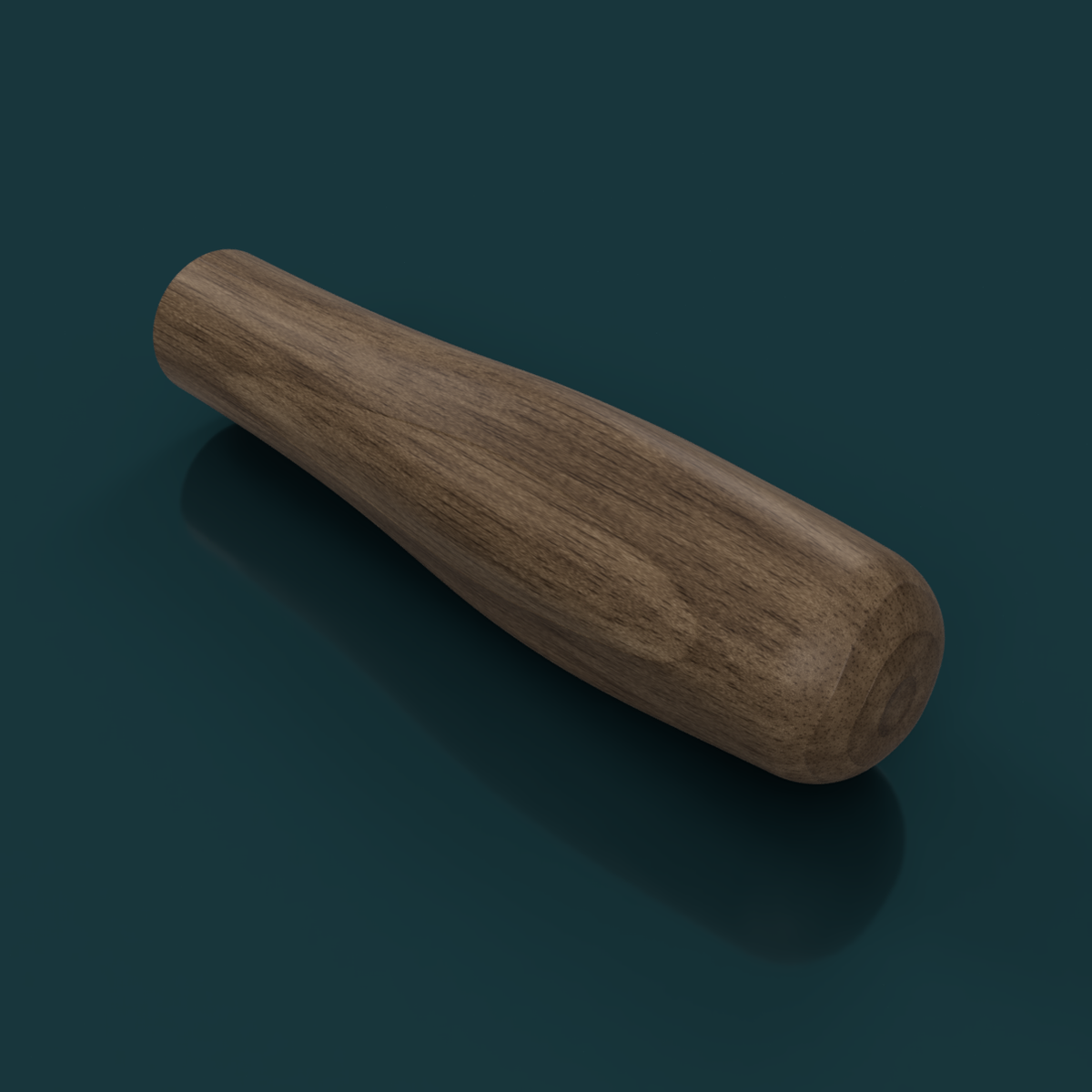 Rendering of a walnut portafilter handle (placeholder until real photos)